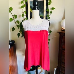 Faith and Joy Women’s Red & White Tank Top Size PM